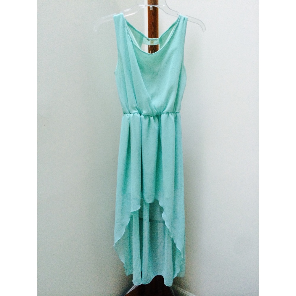 New Nastygal Tiffany Blue chiffon dress small